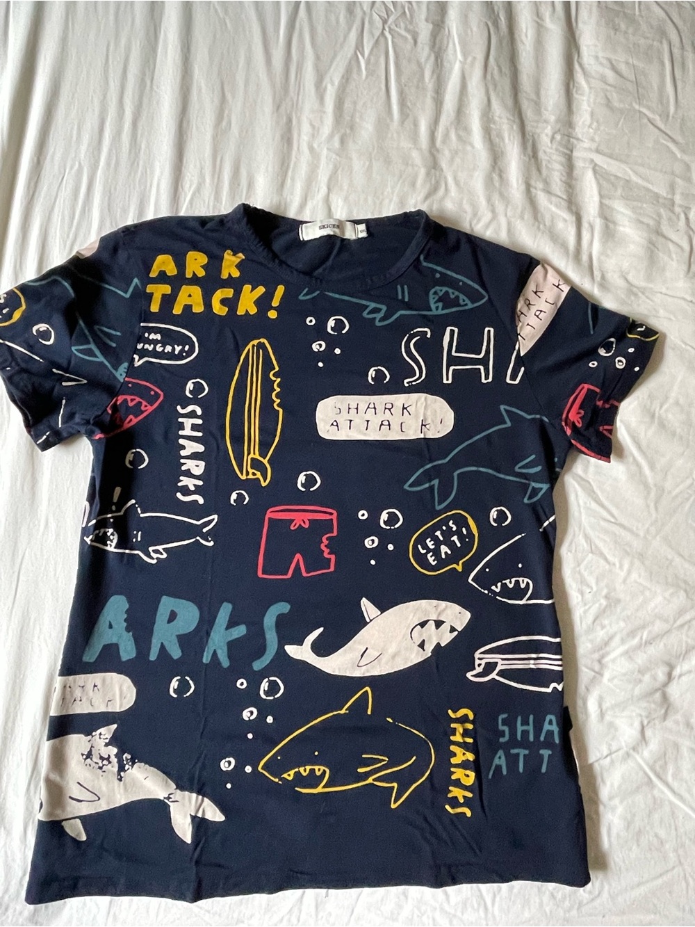 SKICEN Navy Shark Graphic Tee